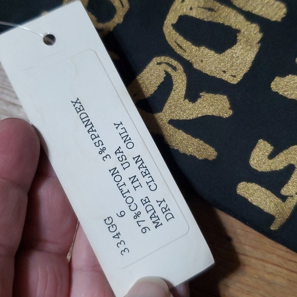 Eric casual gold black graffiti Paris pants new with tags - Picture 5 of 7